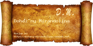 Dohány Mirandolina névjegykártya